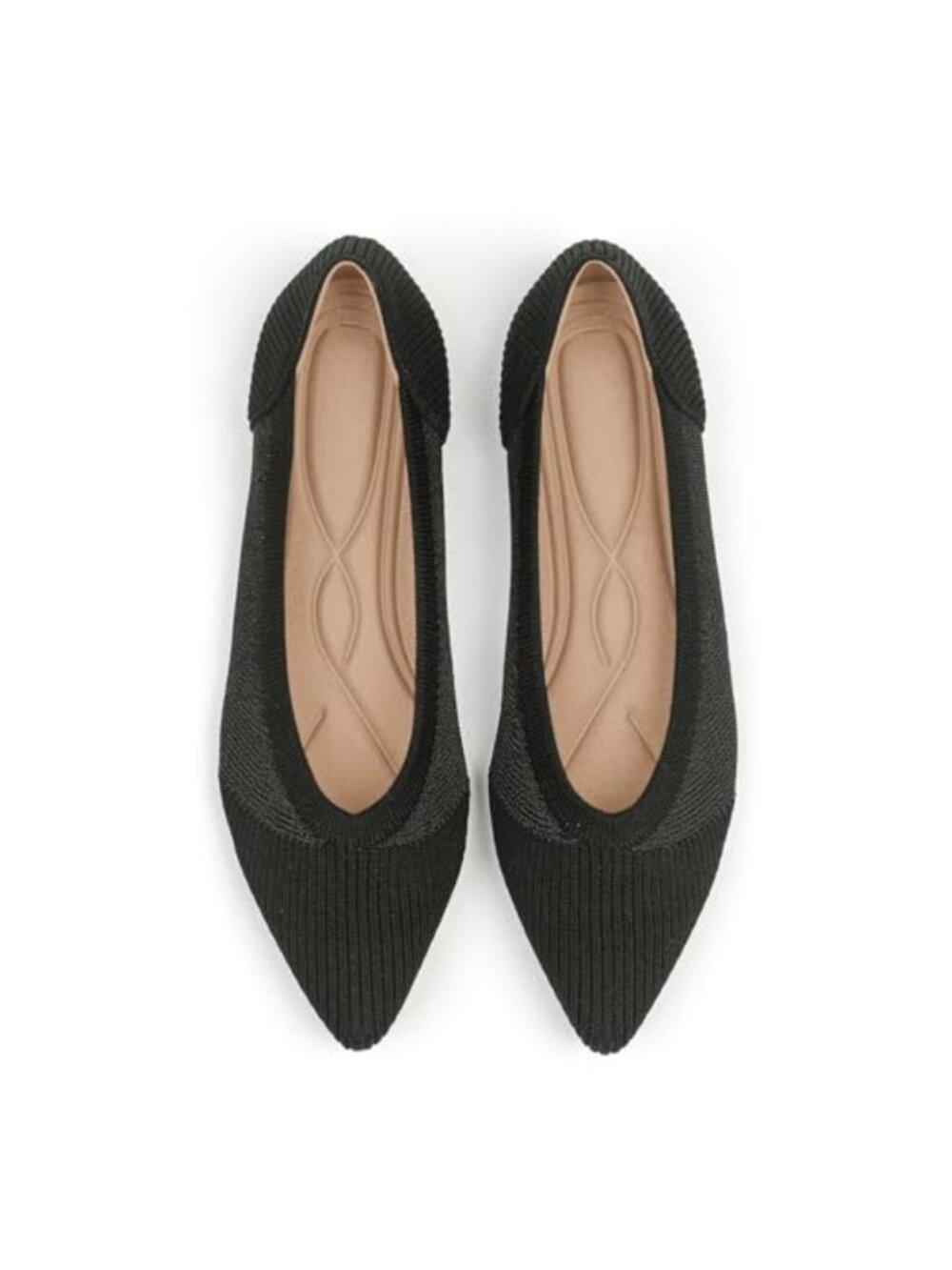 Women's Knit Ballet Flats Pointed Toe Comfortable Dressy Shoes